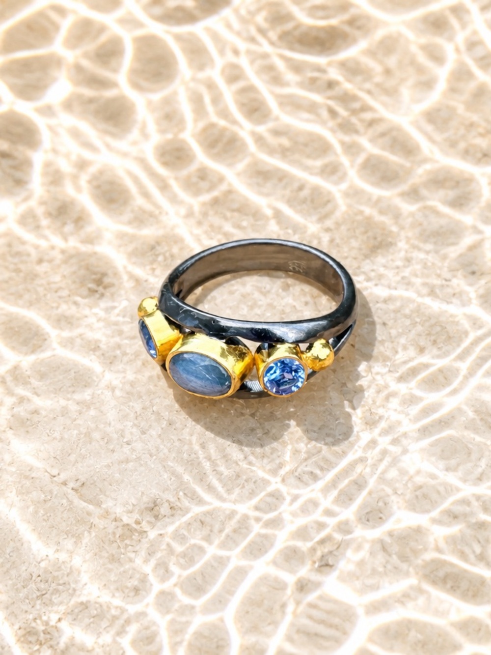 NEW! Kyanite & Topaz Ring - Picture 2 of 8